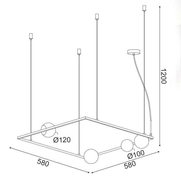 Φωτιστικό Οροφής Πολύφωτο Aca Quadro OD91584PB Black