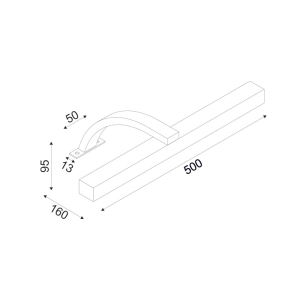 Φωτιστικό Μπάνιου Για Ντουλάπι LED Aca Vide PN77LEDW50CH Chrome