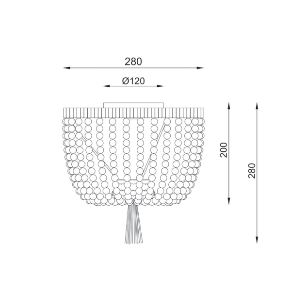 Φωτιστικό Πλαφονιέρα Aca Spetses ML127051P Wood/Rope