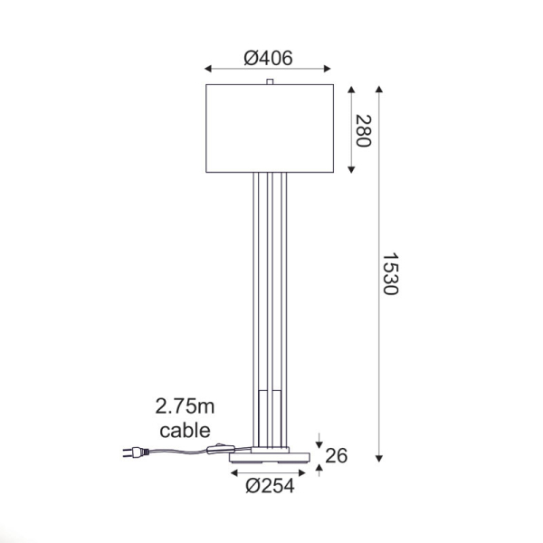 Φωτιστικό Δαπέδου Aca Belize ML127161FGW Gold