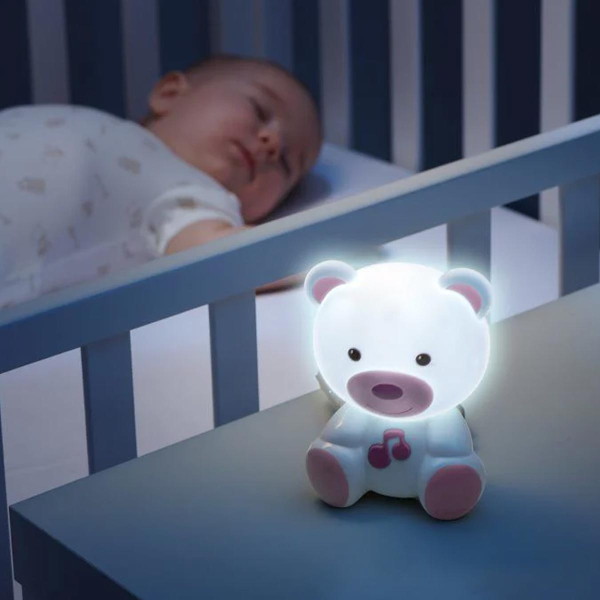 Παιδικό Φωτάκι Νυκτός Led Chicco Αρκουδάκι Y01-09830-10 Ροζ