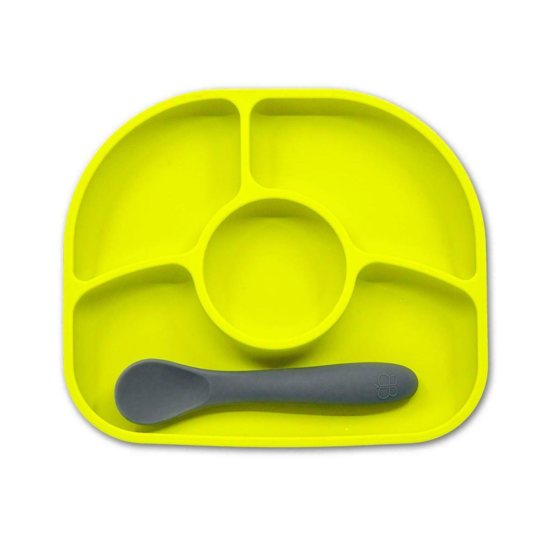 Πιάτο Σιλικόνης Με Χωρίσματα & Κουτάλι Bbluv Yumi B0153-L Green