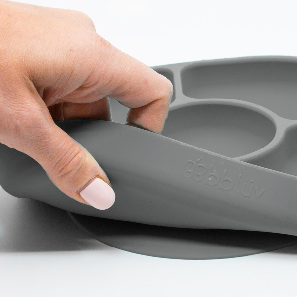 Πιάτο Σιλικόνης Με Χωρίσματα & Κουτάλι Bbluv Yumi B0153-G Grey
