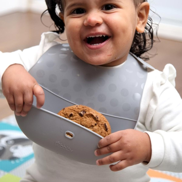 Σαλιάρες Σιλικόνης 4+ Μηνών (21.8x3.2x30.5) & Κουτάλι Σετ 3τμχ Bbluv B0183-L Lime/Grey