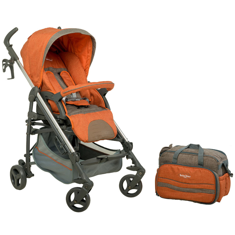 Καρότσι Μπαστούνι + Τσάντα Αλλαξιέρα (0-36 Μηνών/ Έως 15kg) Bebe Stars Gabi Brown 320-182