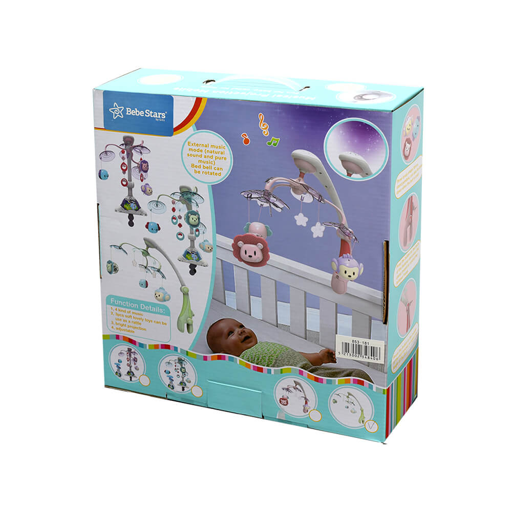 Μουσικό Μόμπιλε με Προτζέκτορα Bebe Stars Green 853-181 Home Παιχνίδια Spitishop
