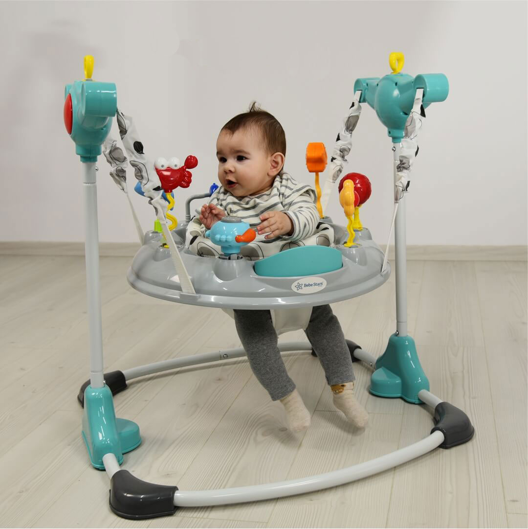 Baby Jumper (6-18 Μηνών Έως 12Kg) Bebe Stars Sea Animals Grey 4104 Home Παιχνίδια Δραστηριοτήτων Spitishop