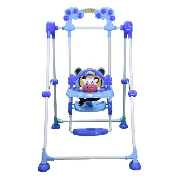 Πτυσσόμενη Κούνια Παιδική (131x80x125) Bebe Stars Cow Blue 021-181
