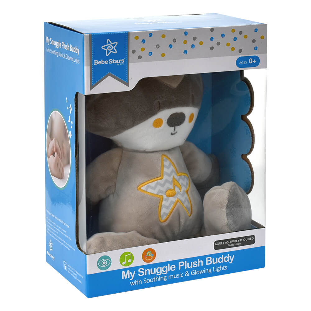 Φωτεινός Αγκαλίτσας με Ήχο Bebe Stars Raccoon 856-186 Home Παιχνίδια Μόμπιλε Spitishop