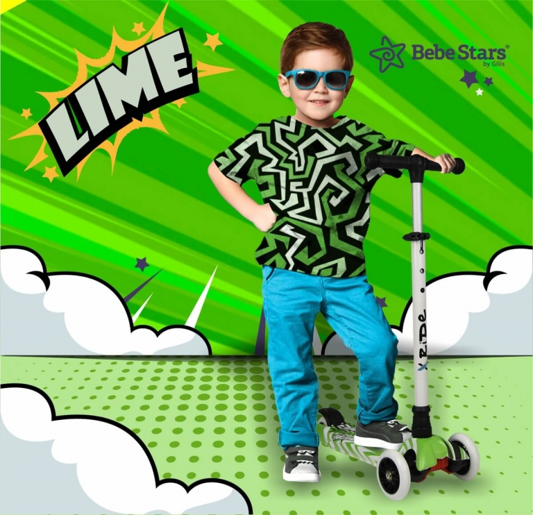 Παιδικό Πατίνι Τρίτροχο (3+ Ετών) Bebe Stars Xride Lime 661-174 Home Παιχνίδια Πατίνια - Skateboard Spitishop