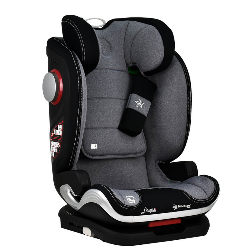 Κάθισμα Αυτοκινήτου ISOfix (100-150εκ. Ύψος) Bebe Stars Leon Plus i-Size Grey 944-186