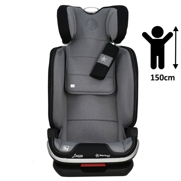 Κάθισμα Αυτοκινήτου ISOfix (100-150εκ. Ύψος) Bebe Stars Leon Plus i-Size Grey 944-186