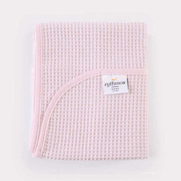 Κουβέρτα Πικέ Κούνιας (100x140) Rythmos Sweety Pink