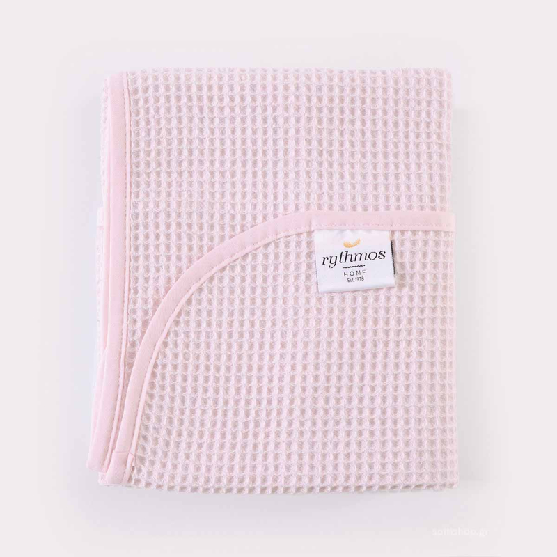 Κουβέρτα Πικέ Κούνιας (100x140) Rythmos Sweety Pink