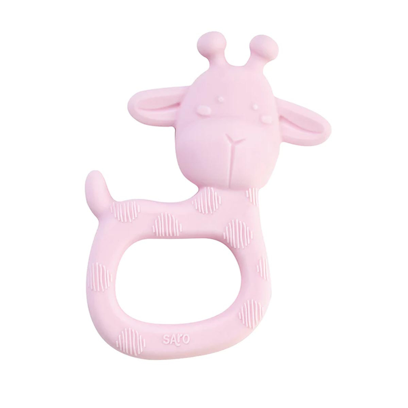 Μασητικό Σιλικόνης Saro Giraffe Party 19032 Ροζ