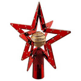 Χριστουγεννιάτικη Κορυφή Δέντρου 19εκ. A-S Red/Gold 129287A