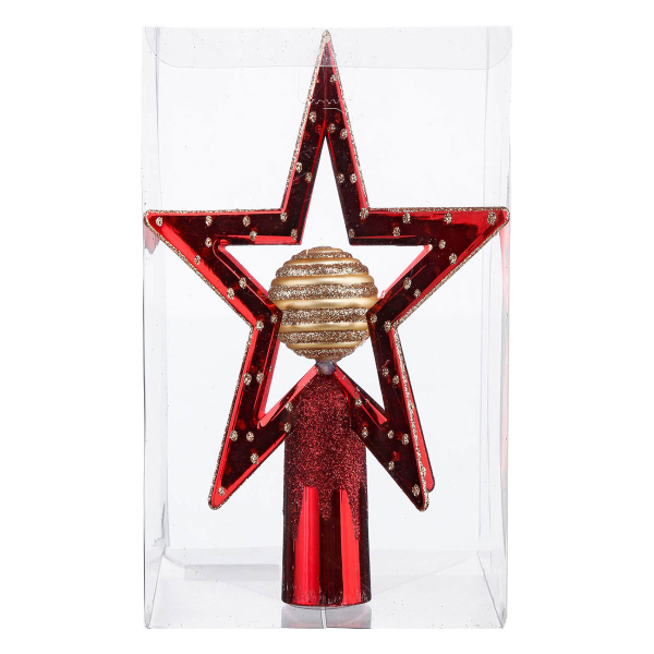 Χριστουγεννιάτικη Κορυφή Δέντρου 19εκ. A-S Red/Gold 129287A