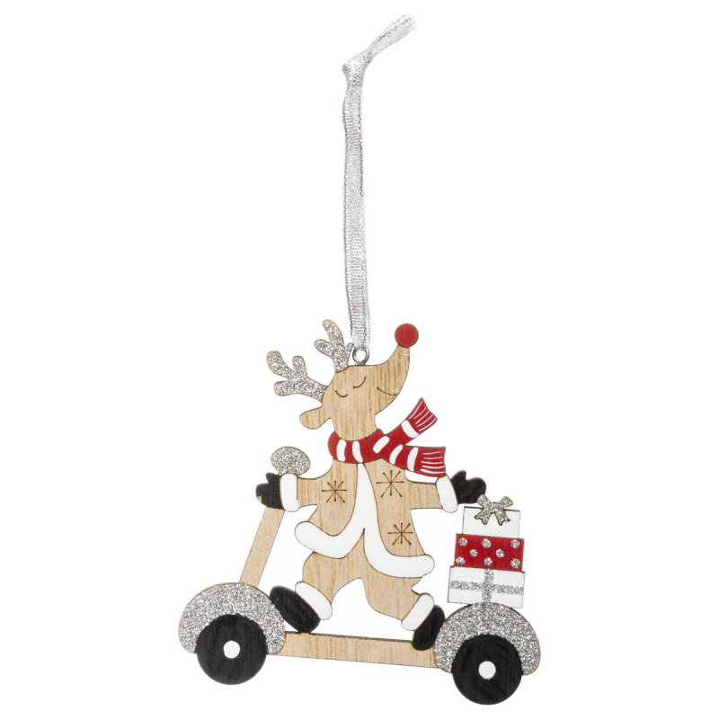 Χριστουγεννιάτικο Στολίδι (12x12) A-S Wooden Scooter Deer 175907