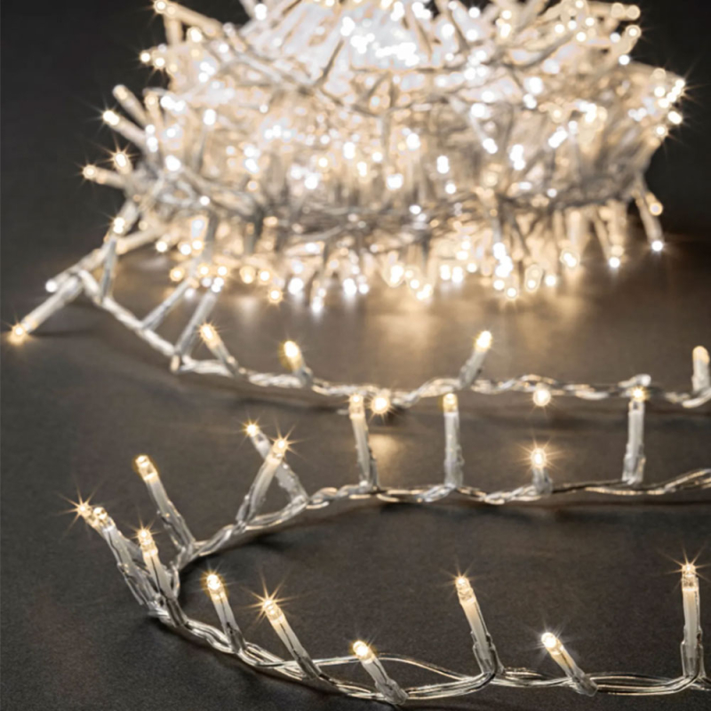 Χριστουγεννιάτικα Λαμπάκια 500 Led Σε Σειρά 12μ Θερμό Λευκό Με 8 Προγράμματα F-R 877863G