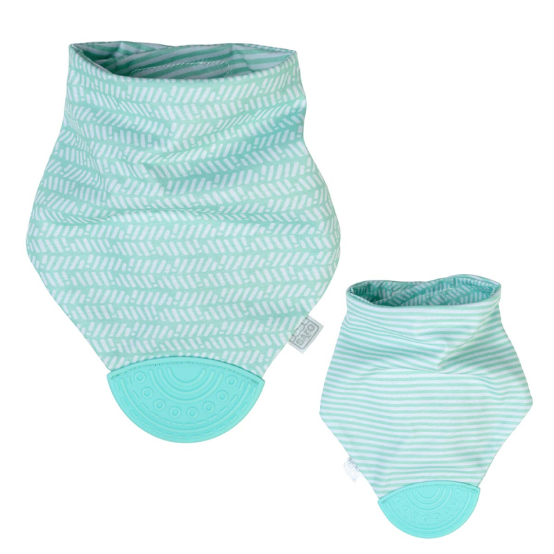 Σαλιάρα - Μπαντάνα Διπλής Όψης 6+ Μηνών (22.5x30) Με Μασητικό Saro 16543 Μέντα