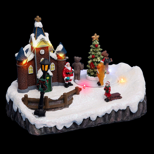Χριστουγεννιάτικο Χωριό Με Led & Κίνηση (23.5x17x14.5) F-R 183251