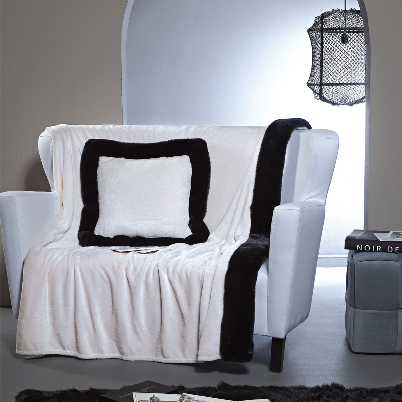 Ριχτάρι Καναπέ Τριθέσιου Βελουτέ (180x280) Kentia Stylish Harry 30 Ecru/Black