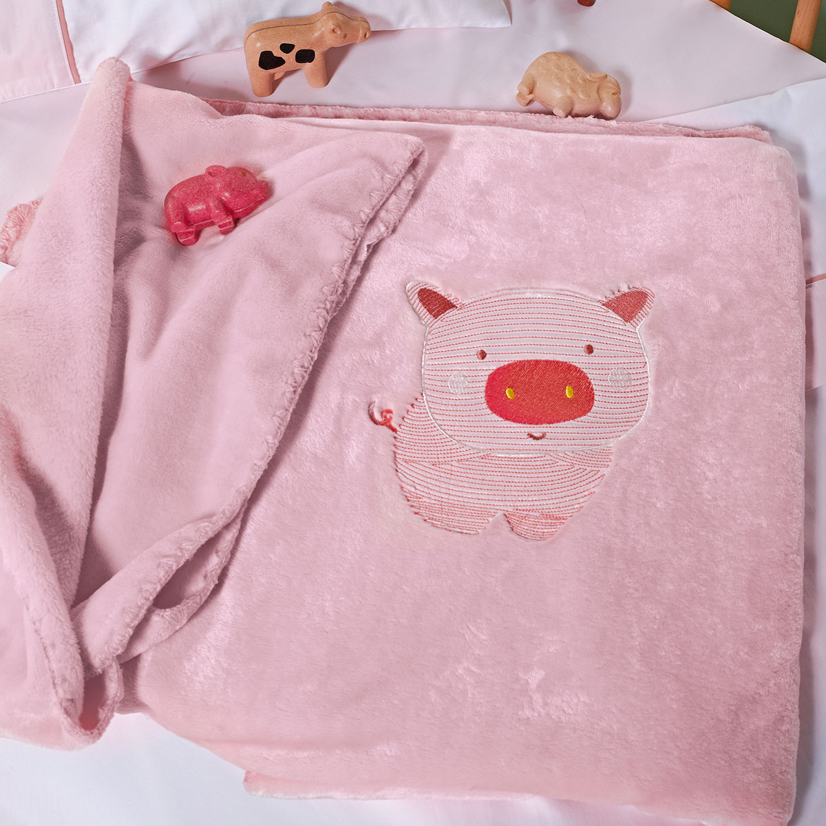 Κουβέρτα Βελουτέ Κούνιας (100×140) Kentia Baby Piglet
