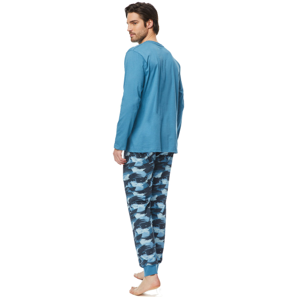 Πιτζάμα Ανδρική Χειμωνιάτικη Minerva Iceland 71018-670 Γαλάζιο
