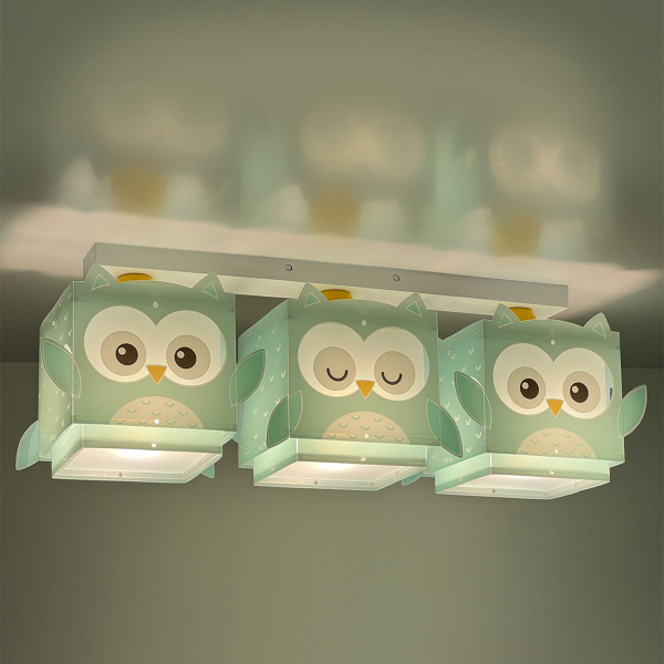 Παιδικό Φωτιστικό Οροφής Τρίφωτο Ango Little Owl 64393