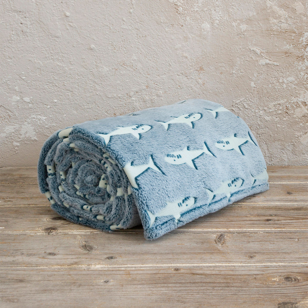 Φωσφοριζέ Κουβέρτα Fleece Αγκαλιάς (80x110) Kocoon Baby Sharky