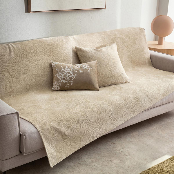 Βελουτέ Ριχτάρι Πολυθρόνας (180x180) Gofis Home Nimbus Willow Beige 447/52