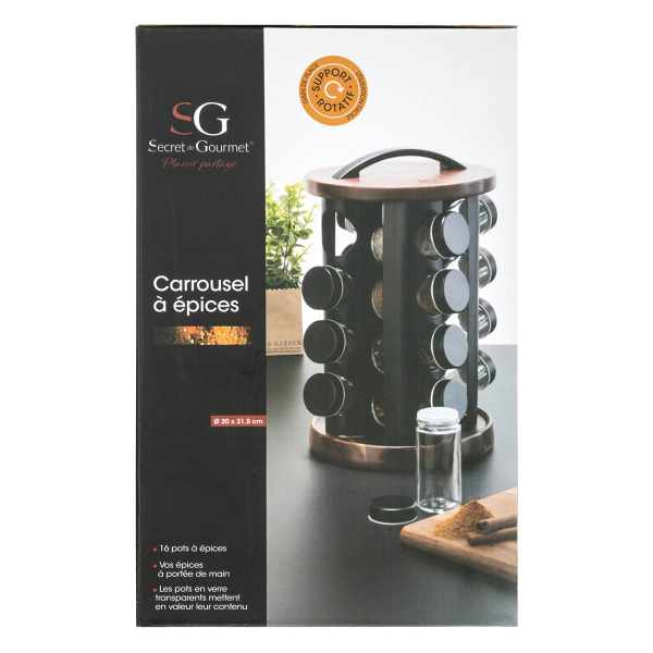 Βαζάκια Μπαχαρικών (Σετ 16τμχ) Σε Σταντ S-D 146667