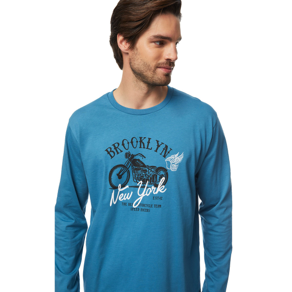 Πιτζάμα Ανδρική Χειμωνιάτικη Minerva Brooklyn 71014-670 Blue Steel