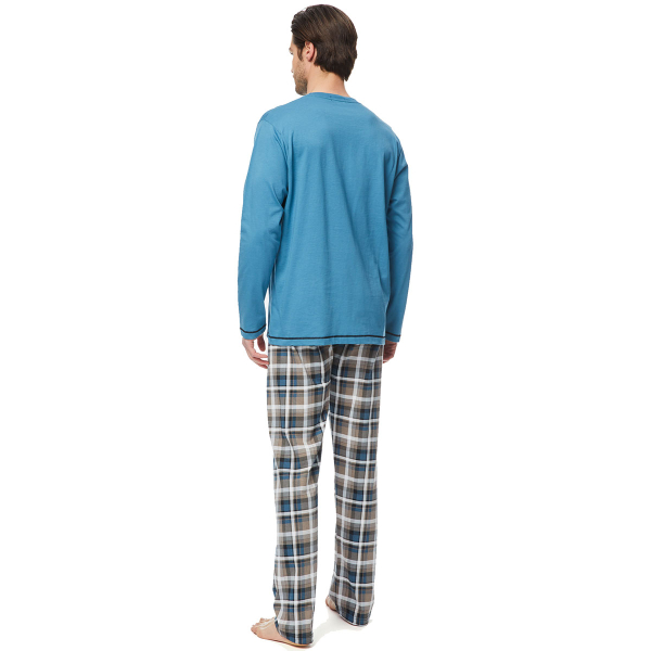 Πιτζάμα Ανδρική Χειμωνιάτικη Minerva Brooklyn 71014-670 Blue Steel