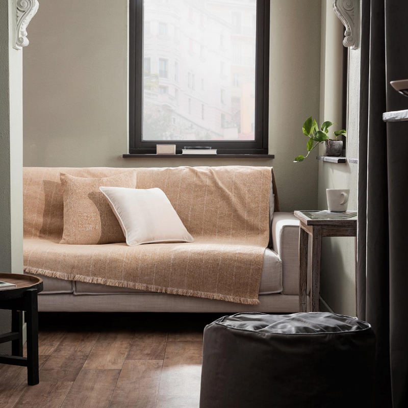 Ριχτάρι Καναπέ Διθέσιου (180x250) Gofis Home Inger Gold Beige 143/04