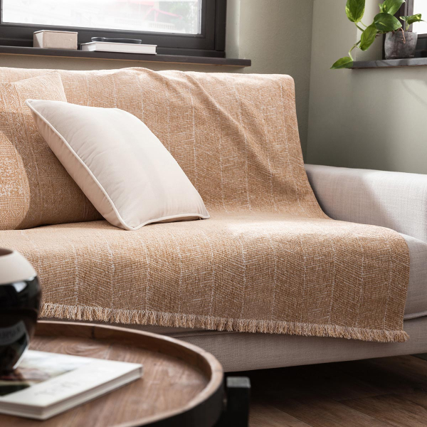 Ριχτάρι Καναπέ Διθέσιου (180x250) Gofis Home Inger Gold Beige 143/04