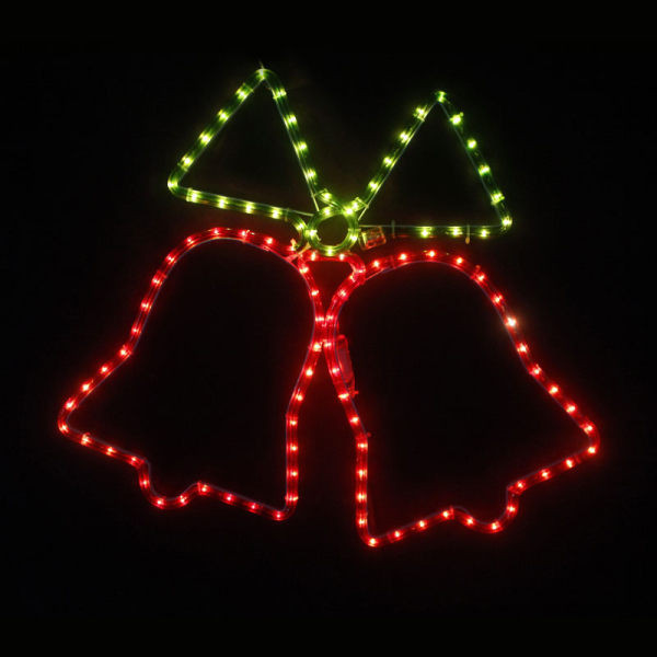 Χριστουγεννιάτικο Διακοσμητικό Φωτοσωλήνας Με 108 Led Φωτάκια & Flash (55x55) Aca Double Bells X083633112