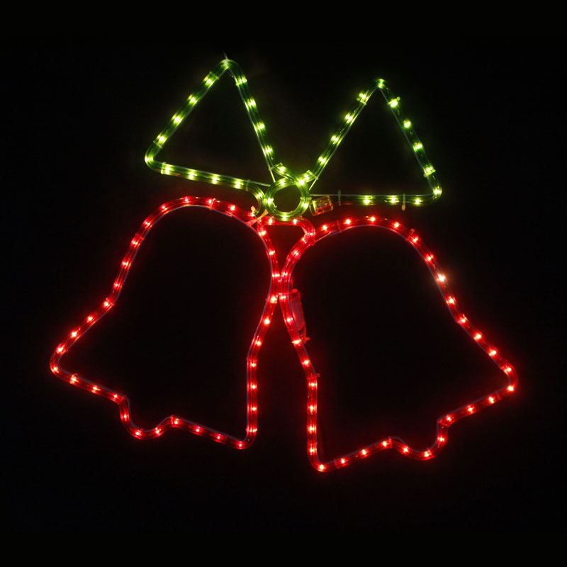 Χριστουγεννιάτικο Διακοσμητικό Φωτοσωλήνας Με 108 Led Φωτάκια & Flash (55×55) Aca Double Bells X083633112