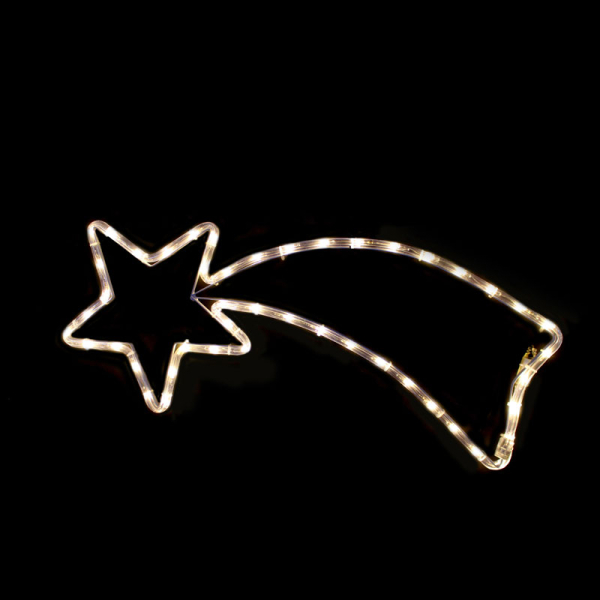 Χριστουγεννιάτικο Αστέρι Φωτοσωλήνας Με 48 Led Θερμό Λευκό (68x29) Flash Aca Comet X081817117