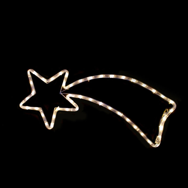 Χριστουγεννιάτικο Αστέρι Φωτοσωλήνας Με 48 Led Θερμό Λευκό (68×29) Flash Aca Comet X081817117