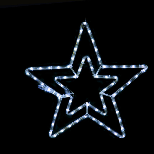 Χριστουγεννιάτικο Αστέρι Φωτοσωλήνας Με 60 Led Ψυχρό Λευκό (46x46) Aca X08182116