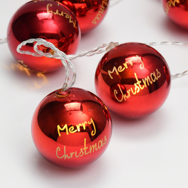 Χριστουγεννιάτικη Διακοσμητική Γιρλάντα Μπαταρίας Με 10 Led Φωτάκια Aca Balls Red X061011201