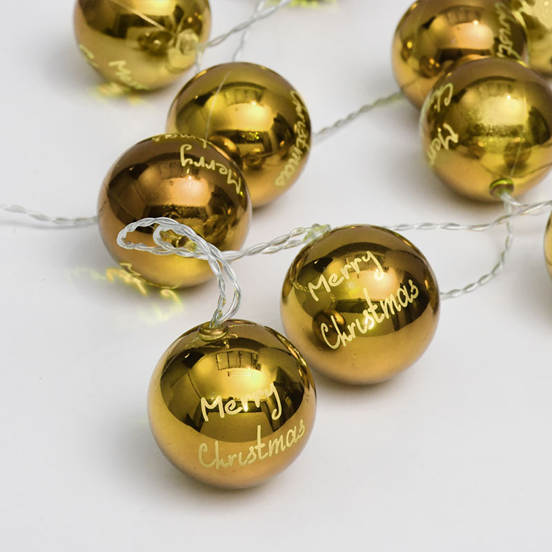 Χριστουγεννιάτικη Διακοσμητική Γιρλάντα Μπαταρίας Με 10 Led Φωτάκια Aca Plastic Balls Gold XPGBALL10WW2A