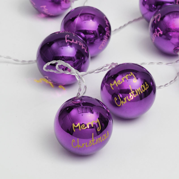 Χριστουγεννιάτικη Διακοσμητική Γιρλάντα Μπαταρίας Με 10 Led Φωτάκια Aca Balls Purple XPPBALL10WW2A