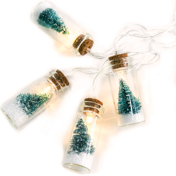 Χριστουγεννιάτικη Διακοσμητική Γιρλάντα Μπαταρίας Με 10 Led Φωτάκια Aca Glass Bottle Green XH10WW2A