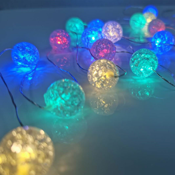 Διακοσμητική Γιρλάντα Μπαταρίας Με 20 Led Φωτάκια Aca Balls RGB X01203116