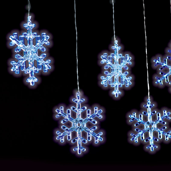 Χριστουγεννιάτικα Λαμπάκια 120 Led Βροχή 6μ Ψυχρό Λευκό Σταθερά Aca Snowflake Icicle Cool X0612024203