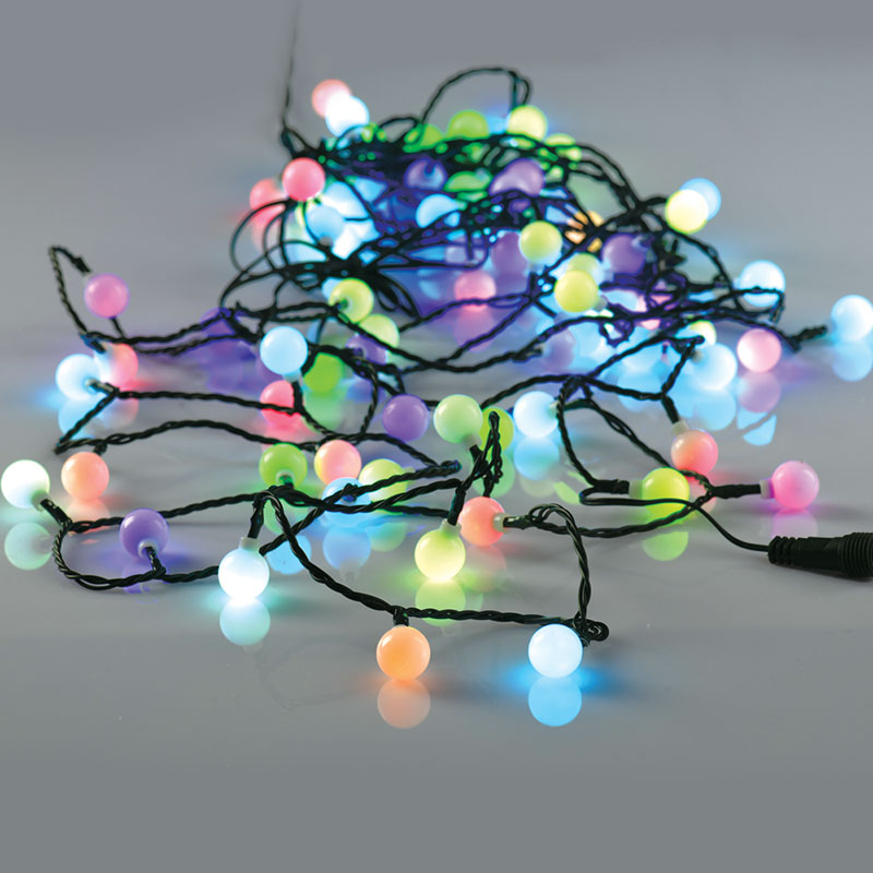 Χριστουγεννιάτικα Λαμπάκια 80Led Σε Σειρά 11μ Πολύχρωμα Aca RGB Ball X068034101