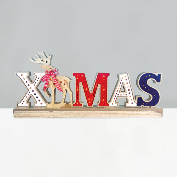 Χριστουγεννιάτικο Διακοσμητικό Με Led (45x3.5x20) Aca Wooden X-Mas 2 X05261113