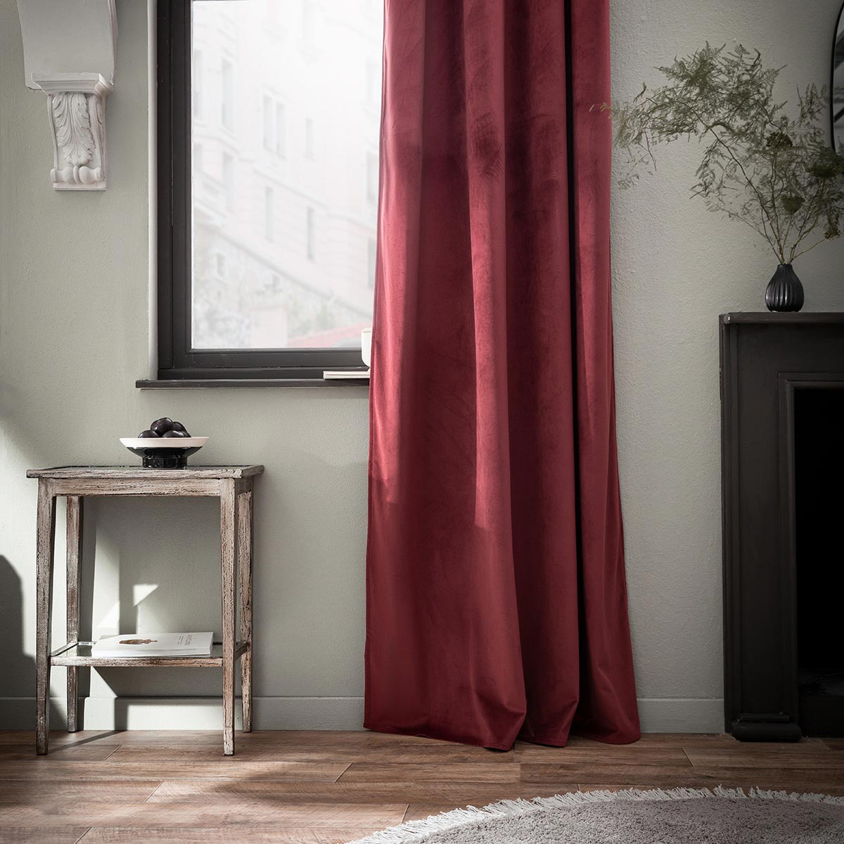 Κουρτίνα ΒελουτέΜε Τρουκς Gofis Home Winter Pomegranate